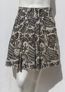 Banana Republic Damen oliv bedruckt hauchdünn 100 % Baumwolle gefüttert Rock Größe L gebraucht, in einwandfreiem Zustand - Bild 1 von 6