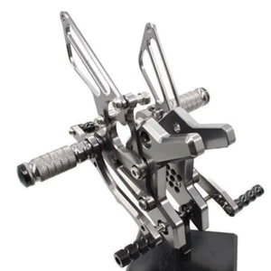 Adjustable Foot pegs Rearsets Rear set Black Fits For Kawasaki Z750 2004 -06 - Picture 1 of 14