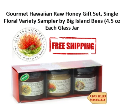 Juego de regalo gourmet de miel hawaiana muestrador de variedad floral único abejas Big Island Foto 1 de 4