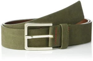 Square Buckle Suede Belt, spinach green, 42 - Picture 1 of 1