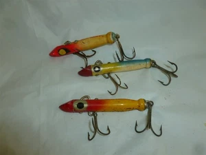  Lote de 3 señuelos de pesca vintage Heddon Sea Hawk P-724 - Imagen 1 de 10