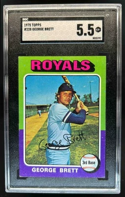 1975 Topps George Brett Rookie RC #228 Royals SGC 5.5 - Image 1 of 2