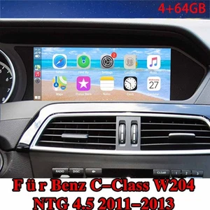 Für Benz C-Class W204 NTG 4.5 11-13 Carplay Android 13 Car Radio 8.8 Zoll FM GPS - Picture 1 of 12
