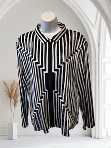 Damee, Inc Netzjacke mit durchgehendem Reißverschluss und Tanktop, silber/schwarz gestreift. NS-25 - Bild 1 von 14