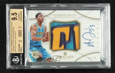 2012-13 Immaculate 9/75 Anthony Davis BGS 9.5 GEM MINT RPA Rookie Patch Auto RC - Image 1 of 3