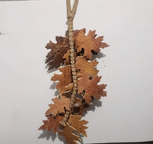 Oak Leaf from Natural Brown Birch Bark &Oak Cones Wall Decor Hang on Handmade 24 - Picture 1 of 13