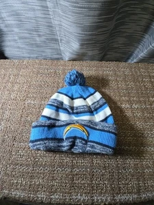 Los Angeles Chargers NFL Blue White New Era Knit Pom Beanie - Picture 1 of 7