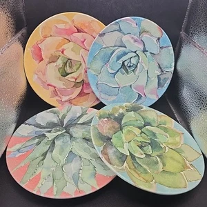 4er Set Weltmarkt Kakteen Kakteen Sukkulenten Melamin Salatteller 6" Pflanze - Bild 1 von 12