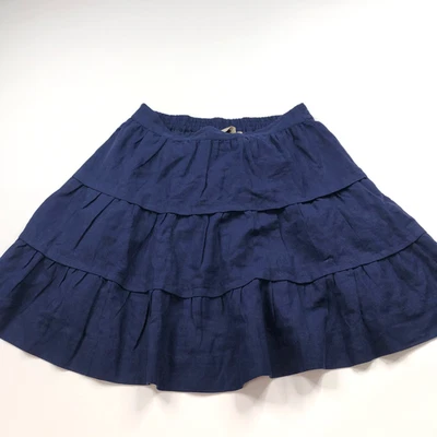 Soft Surroundings Petite Small (Fits 29In) Linen Blend Lined Skirt Blue MINT - Image 1 of 4