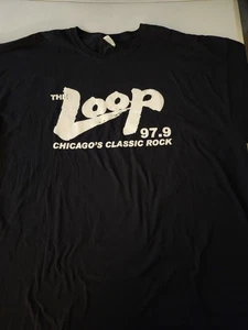 Vintage The LOOP 97.9 FM Black Shirt Chicago's Classic Rock Station Radio 3XL - Picture 1 of 3