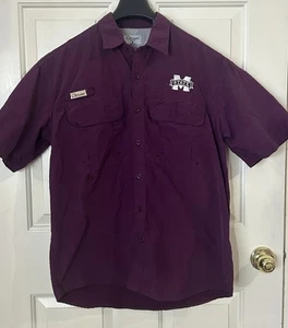 Chiliwear Mississippi State Bulldogs Men’s Vented Fishing Shirt Maroon Medium - Picture 1 of 10
