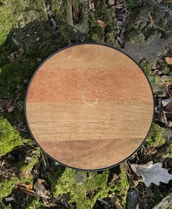 Vintage-Mango Wood Blacksmith Iron & Wood Lazy Suzan-Pottery Barn - G Engraved  - Picture 1 of 5