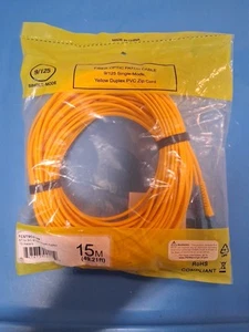ST-SC 9/125 SM Duplex Fiber Optic Patch Cable 15M - Afbeelding 1 van 3