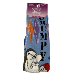 New Disney Grumpy Tread Socks Blue Argyle The Wonderful World of Disney - Picture 1 of 7