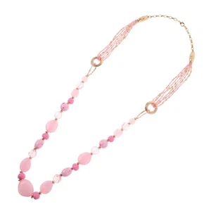 Collar de Cuentas Largas para Mujer Hecho a Mano Moda Disfraz Cadena Joyería Regalo - Imagen 1 de 17