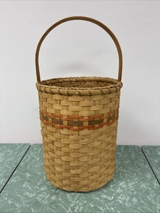 Vintage Nantucket Style Hand Woven Signed Basket 20” Tall - Picture 1 of 10