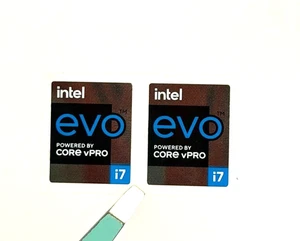 2 x Intel Evo Powered By Core vPRO i7 Aufkleber Laptop/PC Badge Decal 18mm x 22mm - Bild 1 von 2