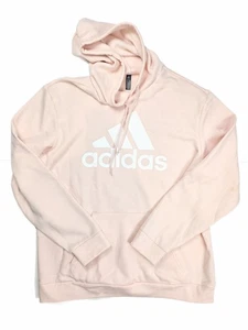 Adidas Pink Fleece Badge Of Sport Pullover Sweater Hoodie Women's Size XL - Picture 1 of 5