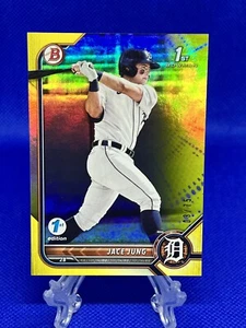 2022 Bowman Draft First Edition Jace Jung Yellow Foil /75 Detroit Tigers - Bild 1 von 2