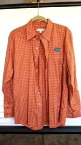 Cutter & Buck Herren kariert Langarm Knopfleiste orange groß Alligator bestickt  - Bild 1 von 9