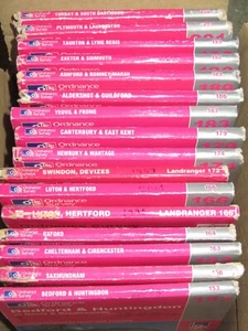 OS Ordnance survey Landranger maps, surplus stock to clear from £1.30 each - Foto 1 di 10