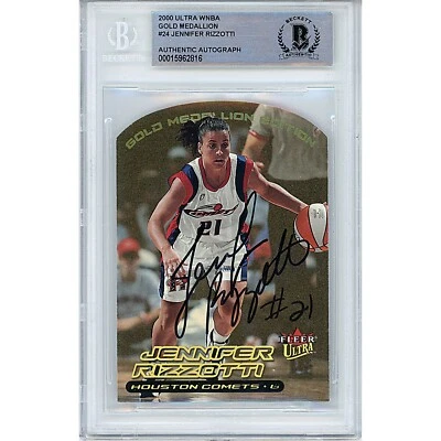 Jennifer Rizzotti Signed 2000 Ultra WNBA Gold #24 Card AUTO Beckett BAS Comets - Image 1 of 4