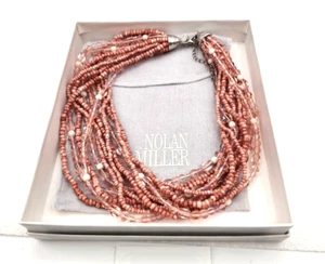 Nolan Miller Bermuda Beach Beaded Pink Torsade Necklace 17”-20” Original Box - Picture 1 of 5
