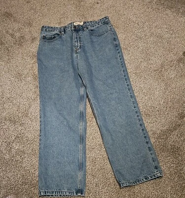 Pantalones de mezclilla tallados con volantes para hombre Foto 1 de 4