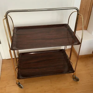 TOP Dinett Bremshey? Servierwagen 70er? Top Mahagoni? Golden SELTEN!! Wohnzimmer - Bild 1 von 22
