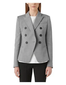 CAMILLA & MARC Grey Wool Blend Double Breasted Black Marle Karine Blazer Size 8 - Picture 1 of 18