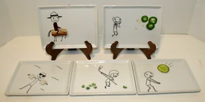 Juego de 5 platos de aperitivo CB2 Crate & Barrel Oliver 2010-2011 6,5" - Imagen 1 de 8