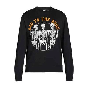 MEN'S SIZE XL 46-48 Halloween All Gender Bad to the Bone Skeleton Sweatshirt - Picture 1 of 10