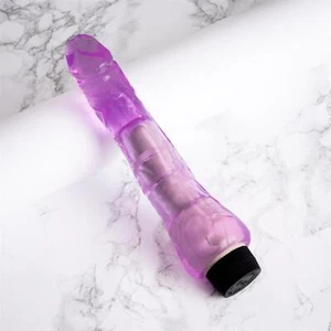 Dildo Vibrator Sex Toy 8.5 Inches Jelly Feel In Purple - Picture 1 of 5