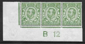 Sg 344 ½d Green Downey Head control B 12(w) perf 2 MOUNTED MINT to 2 stamps - Picture 1 of 1