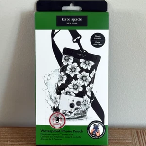 Kate Spade WATERPROOF Hibiscus Black PHONE POUCH With Adjustable Strap BNWT - Zdjęcie 1 z 4