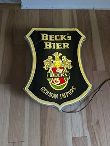 Insegna Luminosa Vintage Becks Bier Birra Scudo Price Bros - Foto 1 di 15