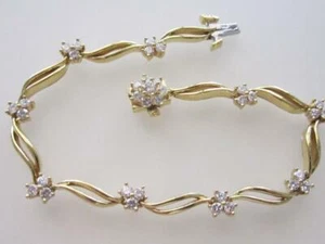 Stylish 18 karat Yellow Gold Round Diamond Bracelet, 1.50 Carats TWT. - Picture 1 of 12
