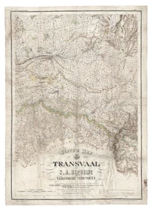 Antique Map "Jeppe's Map of the Transvaal or S.A. Republic" (South Africa) 1899 - Picture 1 of 9