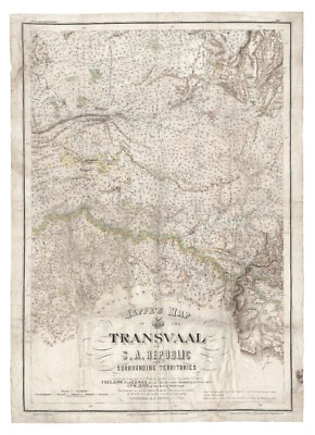 Antique Map "Jeppe's Map of the Transvaal or S.A. Republic" (South Africa) 1899 - Image 1 of 4