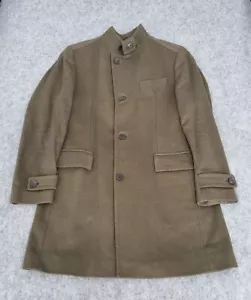 Hugo Boss Jacket Mens UK 52 Green The Sintrax 5 Wool Cashmere Overcoat Long Army - Picture 1 of 13