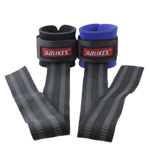 Weight Lifting Training Gym Straps Hand Bar Wrist Support Wrap Gel Glove - Picture 1 of 5