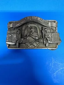 Vintage Arroyo Grande Pewter Belt Buckle American Truck Driver 1982 #568 of 5000 - Picture 1 of 12