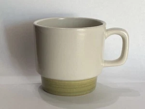 Tazza caffè in gres osso bianco su verde made in Japan - Foto 1 di 3