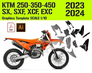 KTM 250-350-450 SX, SXF, XCF, EXC 2023-2024 Graphics Template 2023 - 2024 - Bild 1 von 1