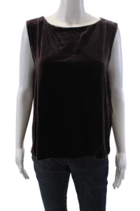 Eileen Fisher Damen U-Ausschnitt Samt Boxy Tank Top Braun Größe Small - Bild 1 von 10