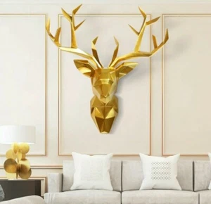 Large Wall Stag Deer Head Decoration Statue Vintage Modern Sculpture Home NEW - Picture 1 of 5
