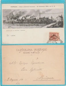 Cartolina FERRARA - Catastrofe ferroviaria 1904 - Foto 1 di 1