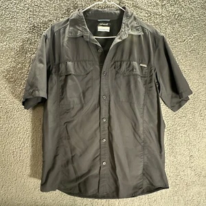 Columbia PFG Shirt Mens M Black Short Sleeve Fishing Hiking Button Up Outdoors - Imagen 1 de 9