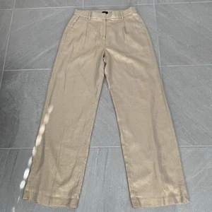 J Crew Gold Shimmer Linen Blend Wide Leg Pants US Women's 10T - Picture 1 of 6