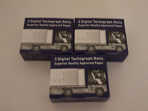 9 rouleaux d'imprimante tachygraphique numérique (3 paquets de 3 papiers de qualité supérieure) poids lourds, pcv